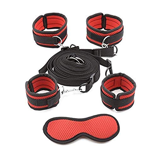 Handcuffs in Bed and Eye Shield Accessories for Couple (Red) - Thumbnail 3
