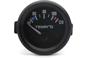 2in 52mm Water Temperature Gauge, DC12V 40 to 120° C Water Temp Gauge Kit with Sensor for Ship Car Truck Vehicle Automotive B