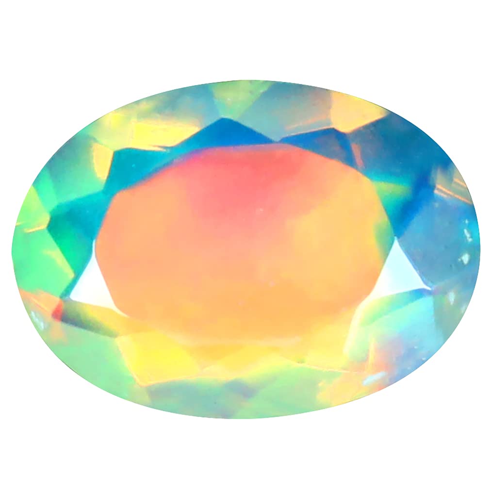 1.89 ct OVAL (12 X 9 MM) FLASHING 360 DEGREE MULTICOLOR RAINBOW ETHIOPIAN OPAL LOOSE GEMSTONE