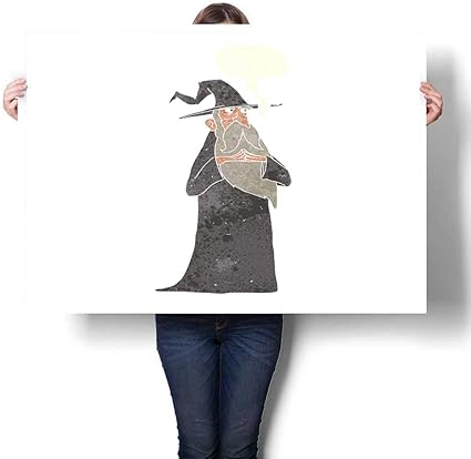 Art Mural Peinture A L Huile Dessin Anime Vieux Sorcier Avec Bulles De Parole Decoration Sur Toile Motif K 71 X L 51 Cm Amazon Fr Cuisine Maison