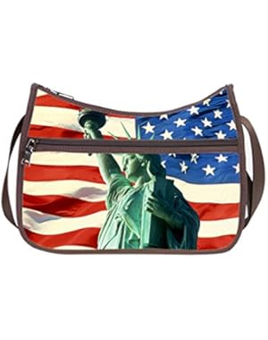 JIUDUIDODO Oxford Fabric Custom Fantastic Statue of Liberty Cross Body Hobo Handbags Casual Bags (Twin Sides)