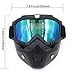 Ubelly Motorcycle Goggles with Detachable Mask, Motocross Riding Cycling Motorbike ATV Dirt Bike Racing Off Road Cosplay Goggle Glasses,Adjustable Non-Slip Strap Retro Helmet Goggles