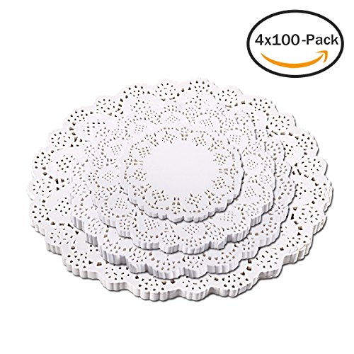 400-pack round lace paper doilies decorative white doil…