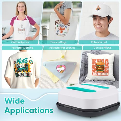 Hot Press for T-shirts, Portable Heat Press Machine, Thermal Printer Machine for Fabrics, Bags, Cushions, Hats Projects with Heat Transfer Vinyl for Crafts Clothes Hats