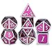 DnDnD Solid Metal Dice Set, Rose Pink D&D Metal Dice with Metal Box for DND Role Playing Game