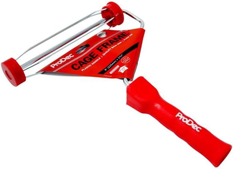 ProDec 9 inch x 1.75" Plastic Handle Trade Professional Paint Roller Frame with Anti-Slip 5 Wire Cage and Push Fit Handle for Extension Pole 9" x 1.75" cage - Image 3