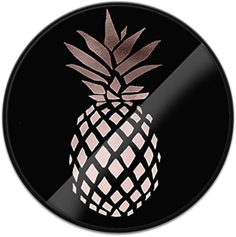 Multifunction Expanding Pop Stand Grip, Pop Mount Socket for Cellphones,Smartphones and Tablets - Rose Gold Pineapple