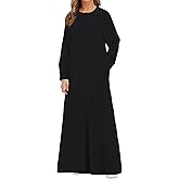 WSPLYSPJY Solid Color Zipper Abaya Muslim Dresses for Women Girls Pockets Islamic Prayer Clothes