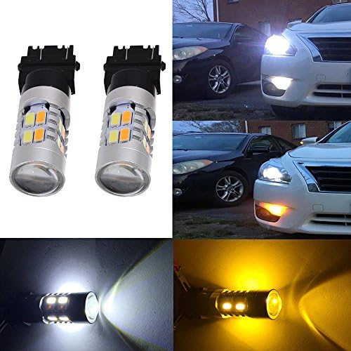 OneFly 3157 5630 LED Dual Color Switchback Super Bright High Power Turn Signal Parking LED Bulbs 3057A 3155 3157 3157A 3157NA 3357 3357A (Pack of 2)