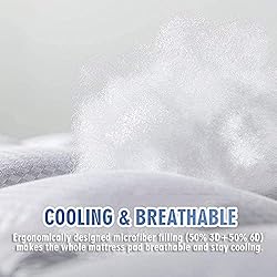 MATBEBY Bedding Quilted Fitted Twin Mattress Pad