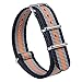 NATO Strap 2 Packs Canvas Fabric Nylon Watch Straps with Stainless Steel Buckle,Adebena Ballistic Replacement NATO Watch Bands Width 20mm Black/Grey/Orange and Black/Grey/Blue