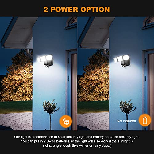 SOLLA Solar Motion Sensor Security Light, 2000LM Battery Operated LED