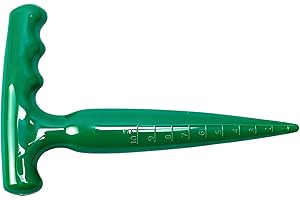 Dibbler Gardening Tool - Ergonomic Sowing Hand Equipment, 1Unit Plant Hole Digger for Seeding, T-Handle Soil Puncher with Dep