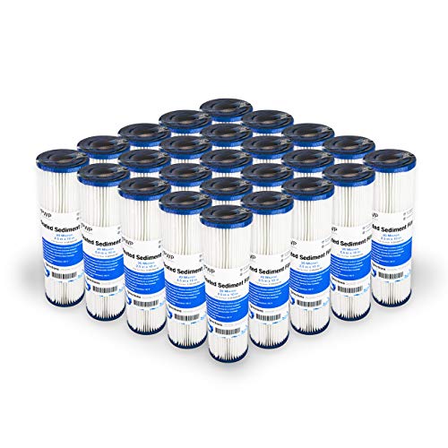 Pleated Poly Sediment Water Filter Cartridge 10x2.5 20 Micron 25 Pack