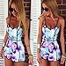 Shensee Simple Cool Sexy Women V-Neck Floral Casual Playsuit Rompers Trousers