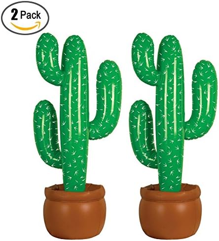 2 Pack Inflatable Pool Toy Drink Holder Cactus Tree Palm Trees Coasters Jumbo Coconut Trees Drink Cup Holder Party Favors Decoration for Hawaiian Luau Party