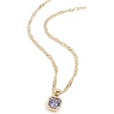 Ariel Gordon Jewelry Women's Petite Asscher Charm Necklace, Iris, Gold, Purple, One Size