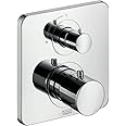 AXOR Citterio M Modern Timeless Volume and Auto Temperature Control 2-Handle 7-inch Wide Thermostatic Shower Trim for Rough-in Valve in Chrome, 34705001