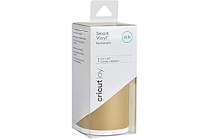 Cricut Smart Permanent Vinyl (5.5in x 120in, Gold) for Joy Machine - matless Cutting for Shapes up to 4ft, & Repeated cuts up