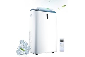 Rintuf 12000 BTU Portable Air Conditioner, Cools Rooms up to 550 Sq.ft, Portable AC with Dehumidifier & Fan & Smart Timer, with Handy Remote, Washable Filter, Universal Wheels, Window Kit
