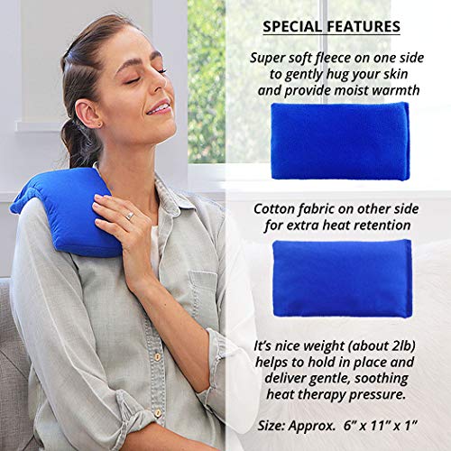 My Heating Pad Herbal Aromatherapy Pack | Portable and Microwavable Neck and Shoulders Pillow for Stress, Tension, Headache, and Muscle Pain Relief | Hot and Cold Therapy - Lavender | Blue