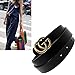 Womens Genuine Leather Thin Belts For Jeans 1.18″ Wide (black-2)