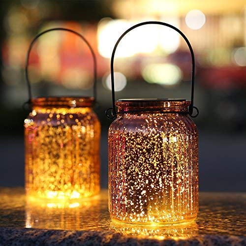 Solar Mercury Glass Jars 2 Pack Outdoor Table Lamps (Bronze) Pricepulse