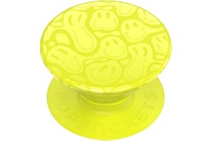 PopSockets: PopGrip - Expanding Stand and Grip with a Swappable Top for Smartphones and Tablets - Enamel Yellow Smiley