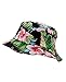NYFASHION101 Unisex Satin Lined Floral Pattern Cotton Bucket Hat, Black, M