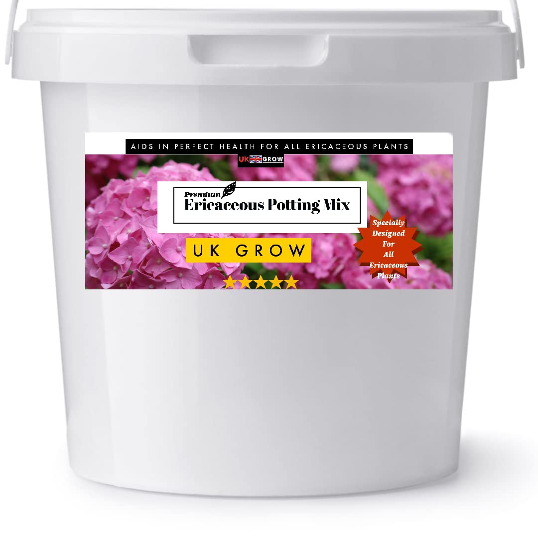 UK GROW Bucket of Premium Ericaceous Compost ADDED PERLITE Peat Free Ericaceous Soil | Acidic Soil for Plants Rhododendrons, Azaleas, Camellias Etc. | Eracasious Plant Compost (1L)