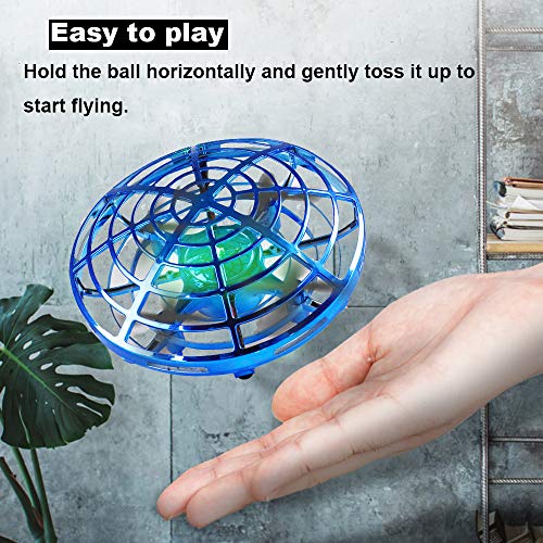 Mini Drone for Kids Flying Ball Toys Hand Controlled Quadcopter Flying Toys for Kids Interactive Infrared Induction RC Helicopter with 360??Rotating and Shinning LED Lights Gifts
