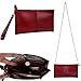 YALUXE Women's Large Capacity Leather Wristlet Checkbook Wallet Smartphone Clutch Small Shoulder Bag with Chain
