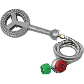 COOKAMP Cast Iron Propane Burner Head 60000 BTU with Brass Fitting Orifice (SH12RH - DIY Burner &amp; Regulator)