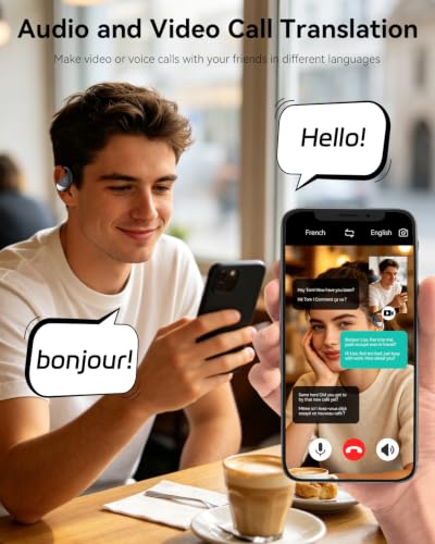 AI Simultaneous Translation Headphones, Translation Earphones for Business Travel | Bluetooth 5.4 Instant Translator Earphones with 144 Languages, Translation Earphones with 4 Modes