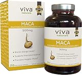 Viva Naturals Organic Maca Root, 500mg, 250 Veggie Capsules, Gelatinized for Enhanced Bioavailability