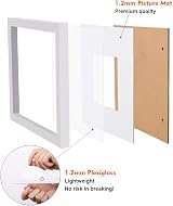 EGOFINE 12x12 Picture Frame Solid Wood with Acrylic Glass 8x8 Mat White view 6