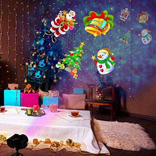 TWFRIC 2 in 1 Projector Light for Hoilday, 12 Slide Patterns Projector Lights Remote Control Colorful Light Flowing Water Ripple Effects for Xmas Birthday Valentine's Day Parties Outdoor Indoor Use