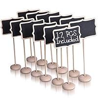 Ideas In Life Mini Chalkboard Signs for Food with Stand - Set of 12 Mini Chalkboards Blackboard Food Labels for Party Buffet