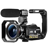 ORDRO HDR-AC3 Video Camera Ultra HD 4k Camcorder with Microphone,1080P 60fps, Digital Zoom, 3.1" IPS, Wi-Fi Camera Recorder with Infrared Night Vision, Wide Angle Lens and 2 Batteries