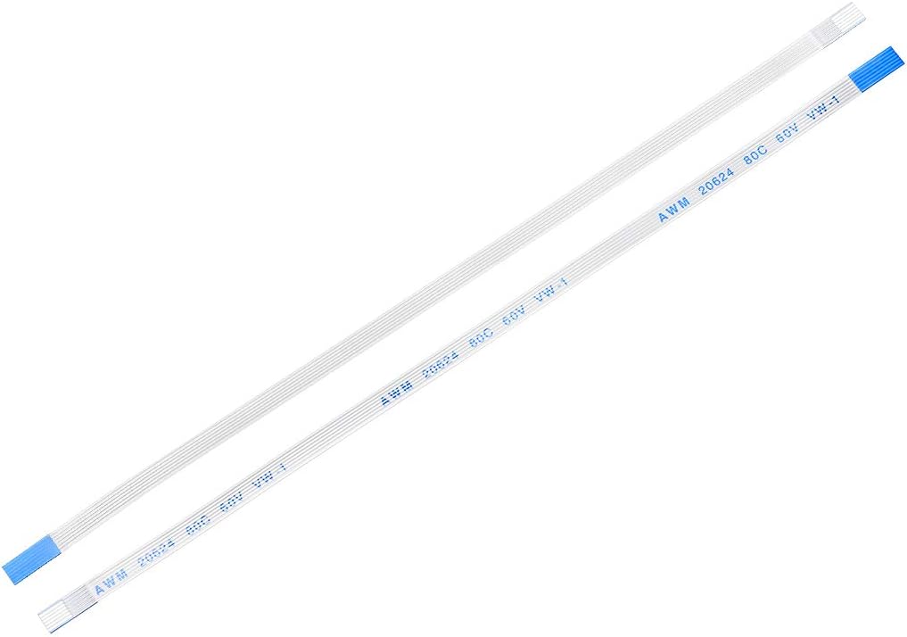 sourcing map Flexible Flat Cable, 6 Pins 0.5mm Pitch 150mm FPC FFC Flexible Ribbon Cable for LCD TV Car Audio DVD Player Laptop 5Pcs (B Type)