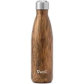 S'well Stainless Steel Water Bottle, 17oz, Teakwood, Triple Layered Vacuum Insulated Containers Keeps Drinks Cold for 36 Hours and Hot for 18, BPA Free, Perfect for On the Go