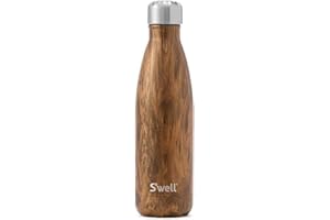 S'well Stainless Steel Water Bottle (Wood Collection Teakwood, 17oz/500ml)