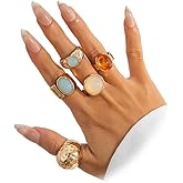 DZSYJKTM Dainty Crystal Gold Knuckle Ring Stackable Set for Women Non Tarnish, Statement Chunky Zircon Silver Midi Finger Thumb Rings Vintage Y2k Party Jewelry Gifts