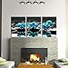 BPAGO Modern Flowers Painting Blue Orchid Wall Decor Landscape Paintings on Canvas Wall Art for Living RoomHome Office Bathroom Decoration (36 x16 inch
