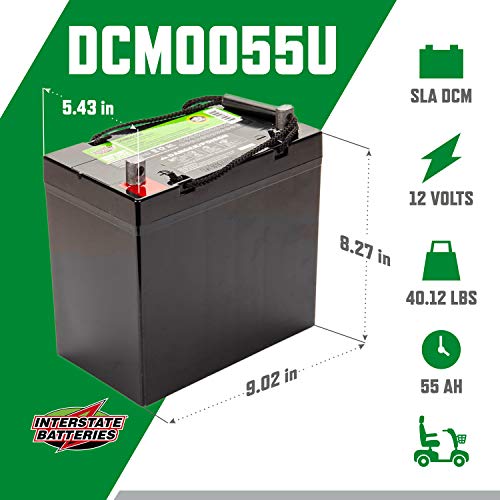 Interstate Batteries 12V 55Ah Deep Cycle Battery (DCM0055U) Sealed Lead Acid Rechargeable SLA