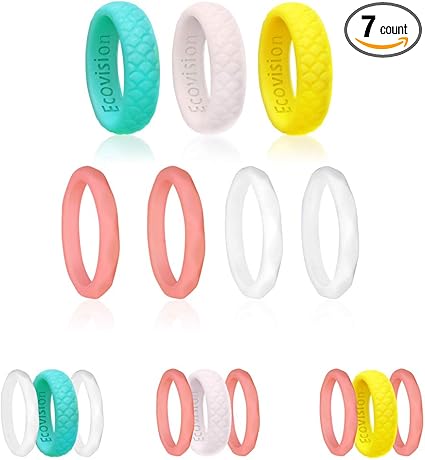 Amazon Com Atorx Silicone Rings For Men 7 Pack Premium Silicone Wedding Bands Skin Safe Men S Silicone Wedding Ring Comfortable Fit Durable Step Edge Enough Stretch Perfect For Athletes Workout Gift Giving