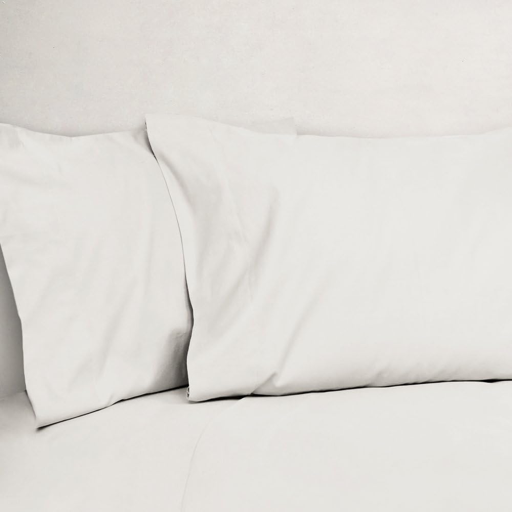 Luxor Linens Sebastiano Luxurious 1200-Thread-Count 100% Extra Long Staple Egyptian Cotton 4-Piece Solid Sheet Set - Easy Fit, Crisp & Cool - 3 Sizes & 5 Colors Available - Queen - Ivory