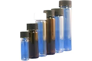 J.G. FINNERAN JG Finneran 84020-1545 Borosilicate Glass Dram Sample Vial with Solid Top Cap and PTFE/F217 Septa, Clear, 1 Dram Capacity, 15mm Diameter x 45mm Height (Case of 100),black