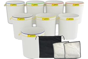 GENERIC All Mesh Plant Filter Bags 5gallon 8bags Kit 220Micron Ice Filtration Bags kit Grow Bags with 2pcs 10x10inch Pressing Mesh 25Micron (5gallon8bags(25,45,73,90,120,160,190,220micron))