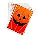 Jack-O-Lantern Orange Pumpkin Face Halloween Trick or Treat Plastic Candy Bags for Party Favors, Snacks, Decoration, Children Arts & Crafts, Event Supplies (50 Bags)